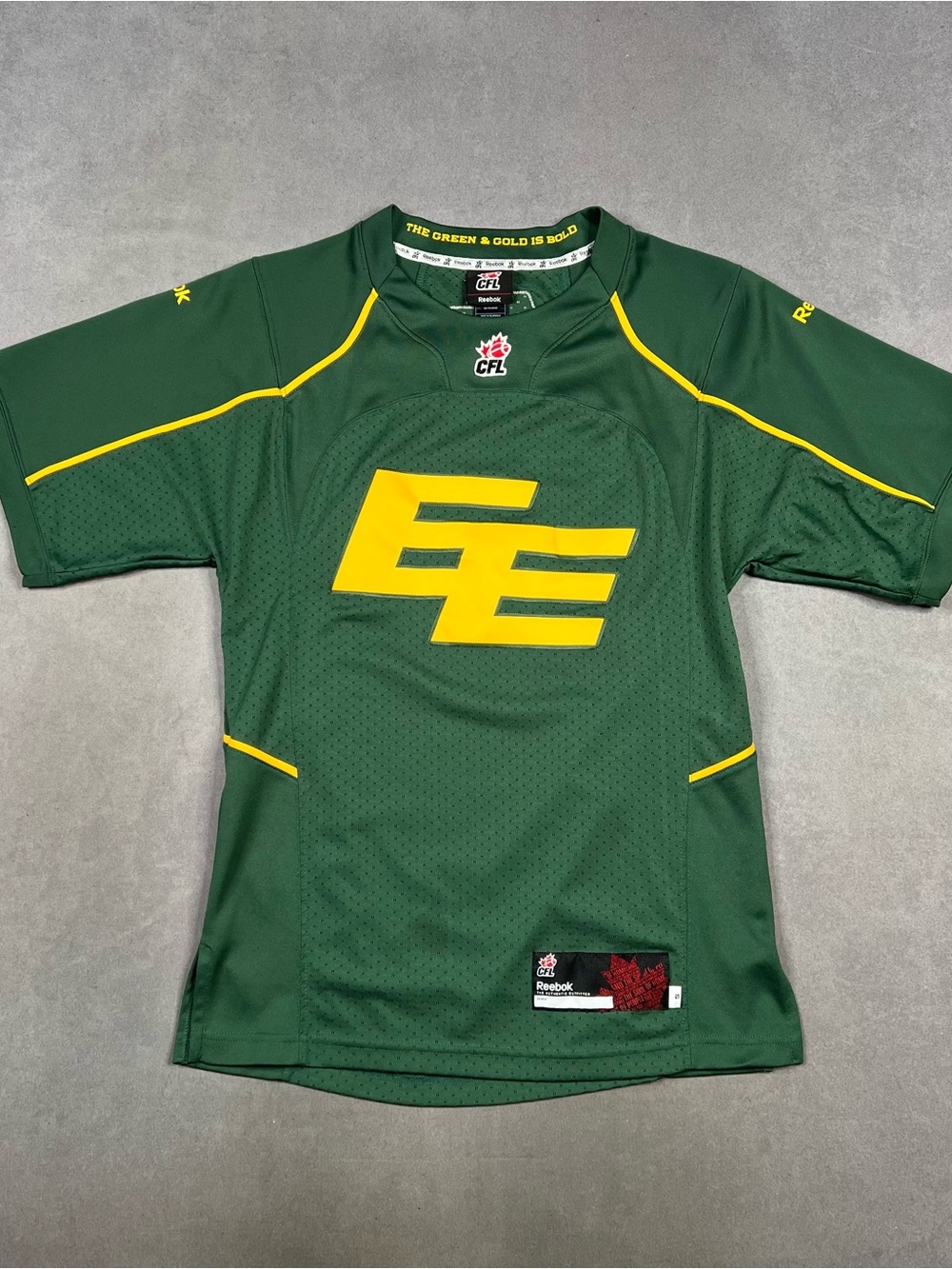 Reebok Edmonton Elks Green & Yellow Football Jersey